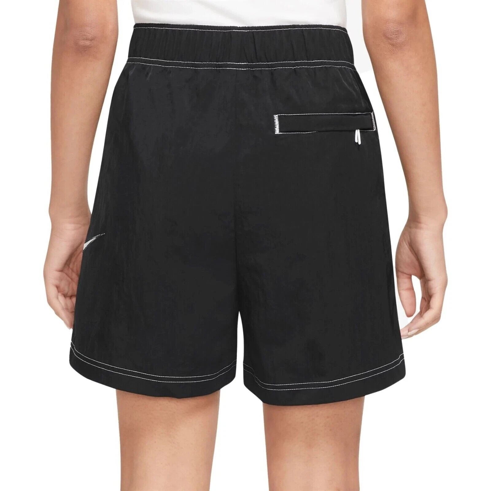 [DM6752-010] WOMENS NIKE SWOOSH HIGH WAISTED LOOSE SHORTS