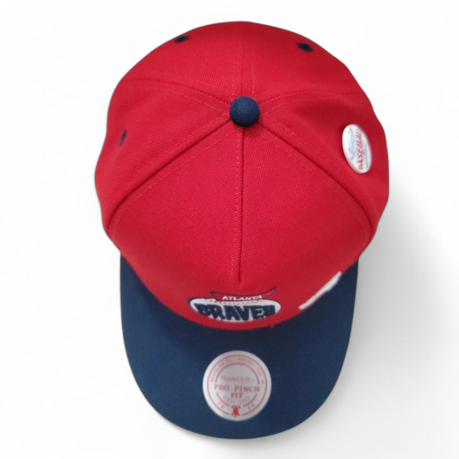 MENS MITCHELL & NESS MLB TEAM BALL PRO SNAPBACK BRAVES - RED