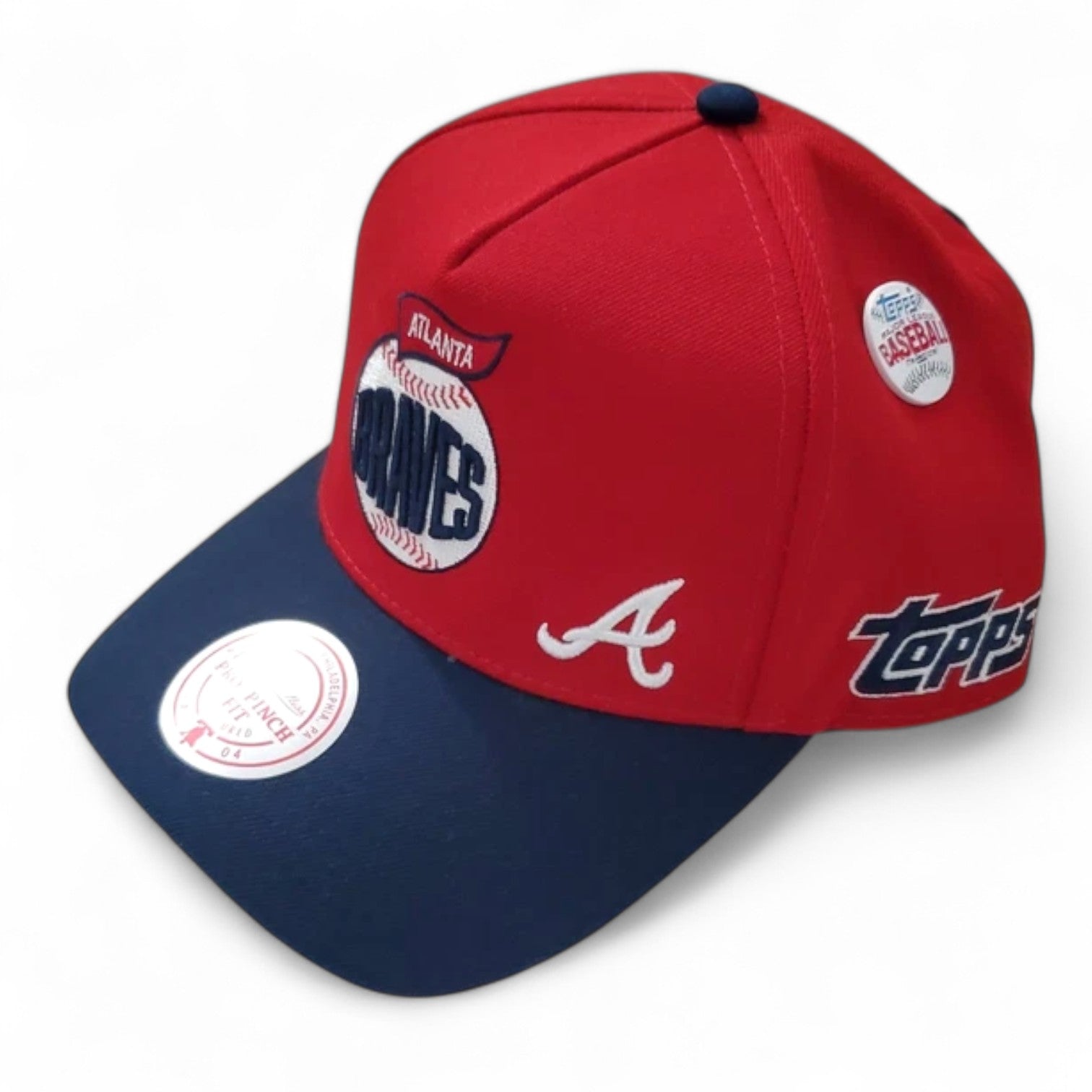 MENS MITCHELL & NESS MLB TEAM BALL PRO SNAPBACK BRAVES - RED