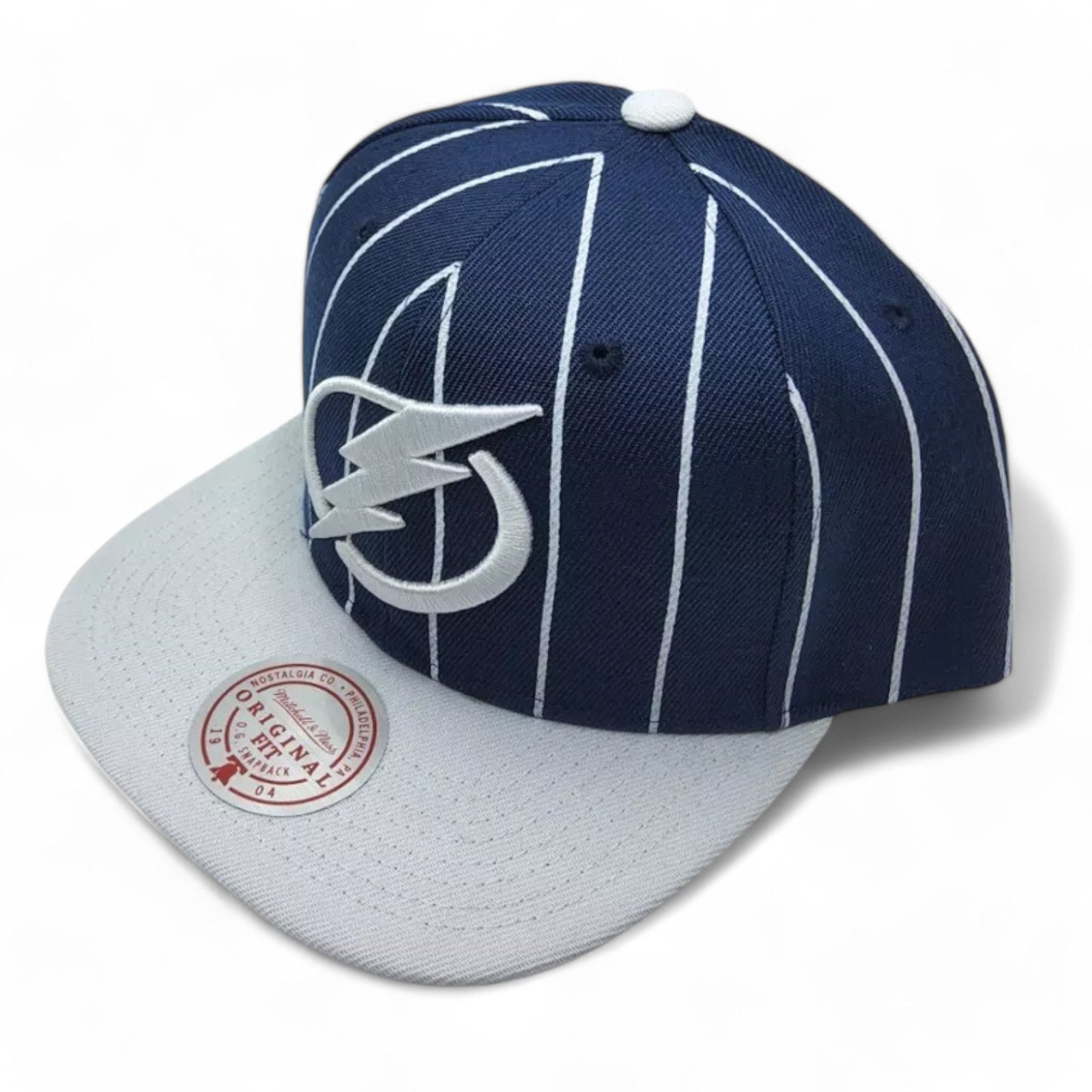 MENS MITCHELL & NESS NHL TEAM PIN SNAPBACK LIGHTNING - NAVY-WHITE