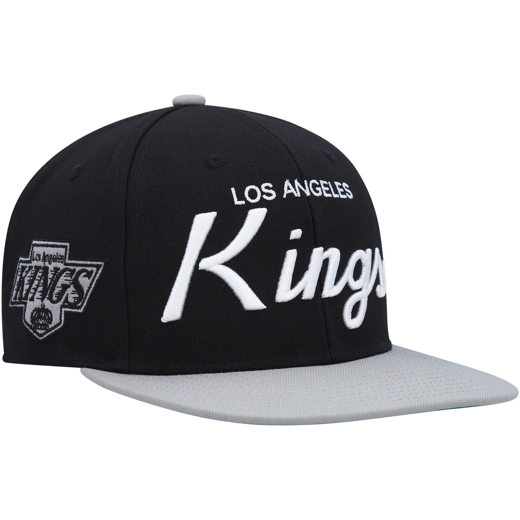 MENS MITCHELL & NESS NHL VINTAGE SCRIPT SNAPBACK KINGS - BLACK