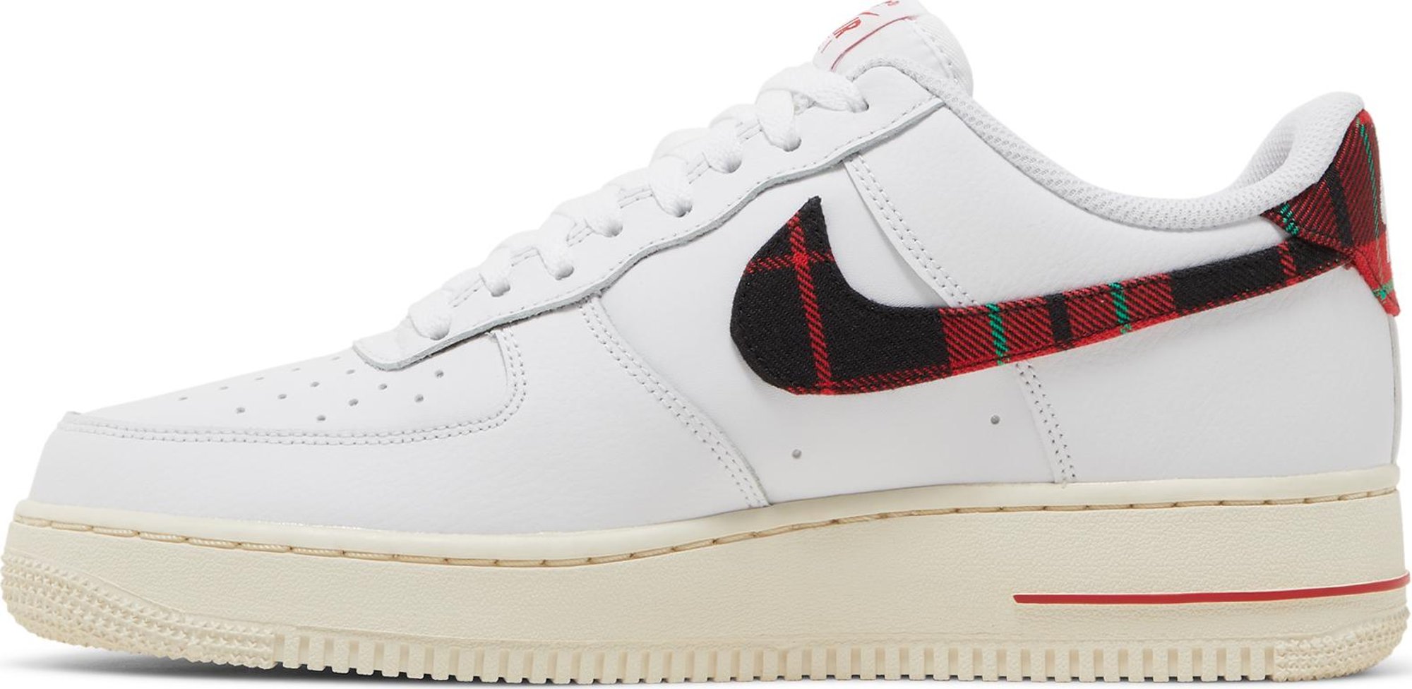 [DV0789-100] Mens Nike Air Force 1 Low '07 LV8 'Tartan Plaid White University Red'