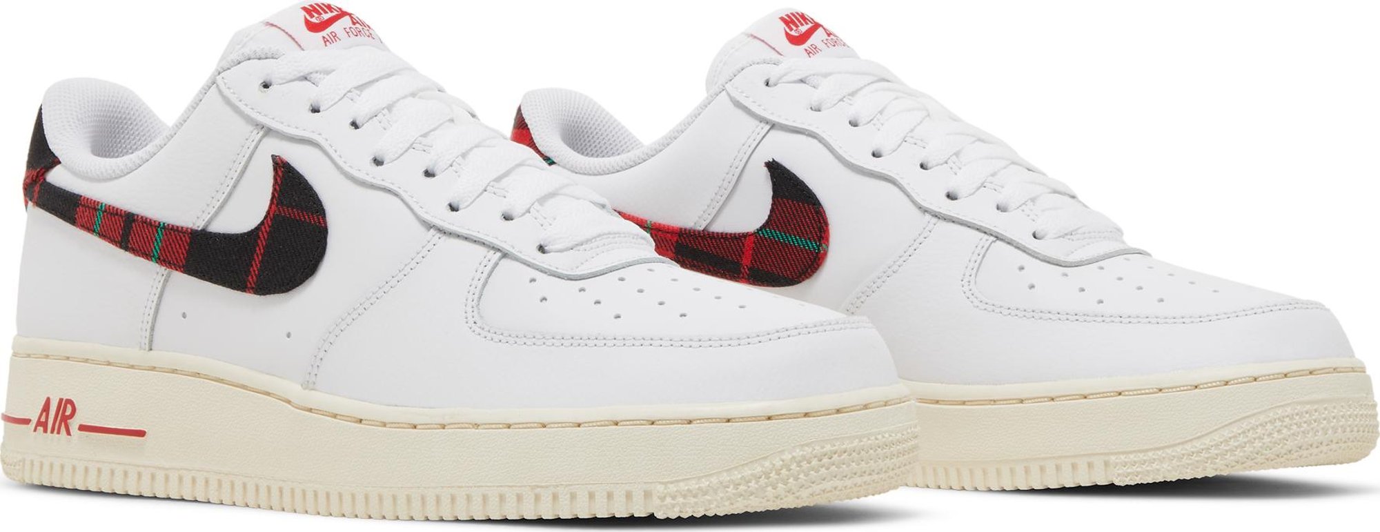 [DV0789-100] Mens Nike Air Force 1 Low '07 LV8 'Tartan Plaid White University Red'