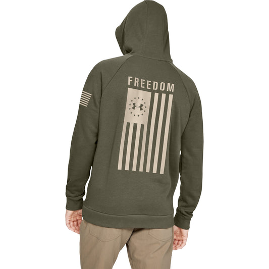 [1352678-390] Mens Under Armour Freedom Flag Rival Pull Over Hoodie