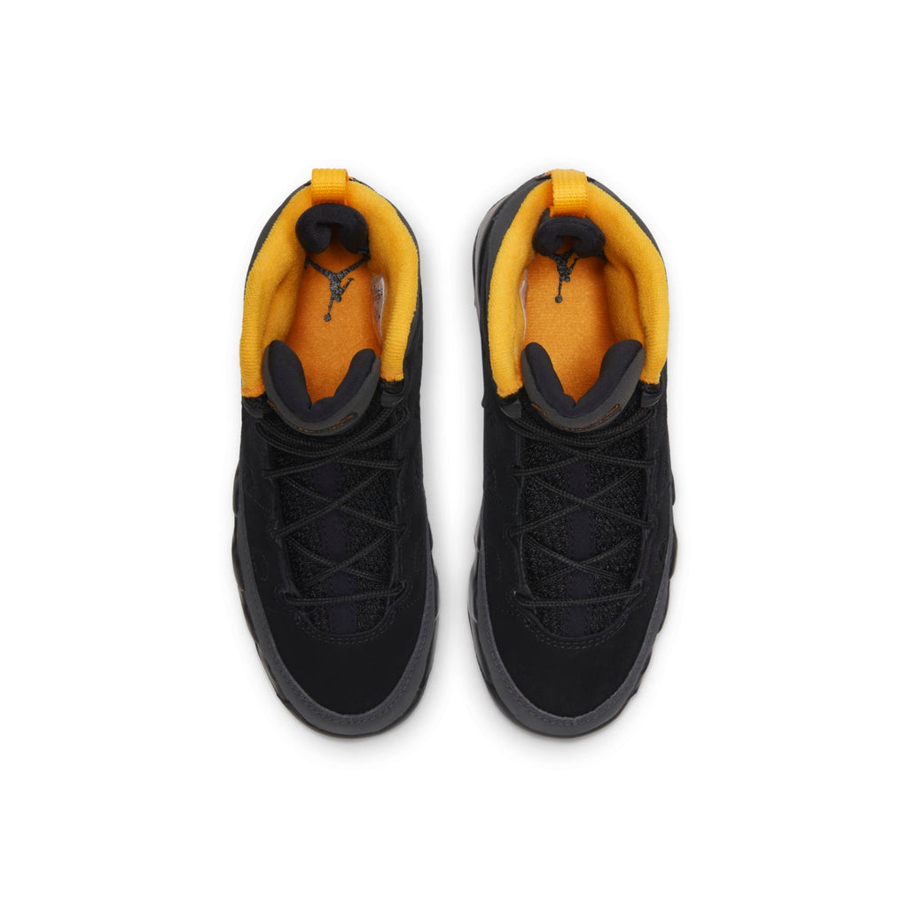 [401811-070] Preschool Air Jordan Retro 9 (PS) 'Dark Charcoal University Gold'
