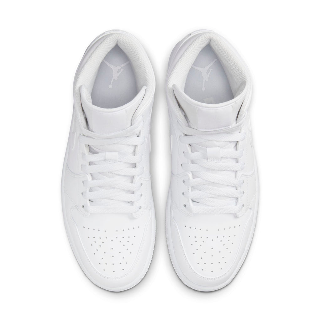 [554724-136] Mens Air Jordan Retro 1 Mid 'Triple White' (2022)