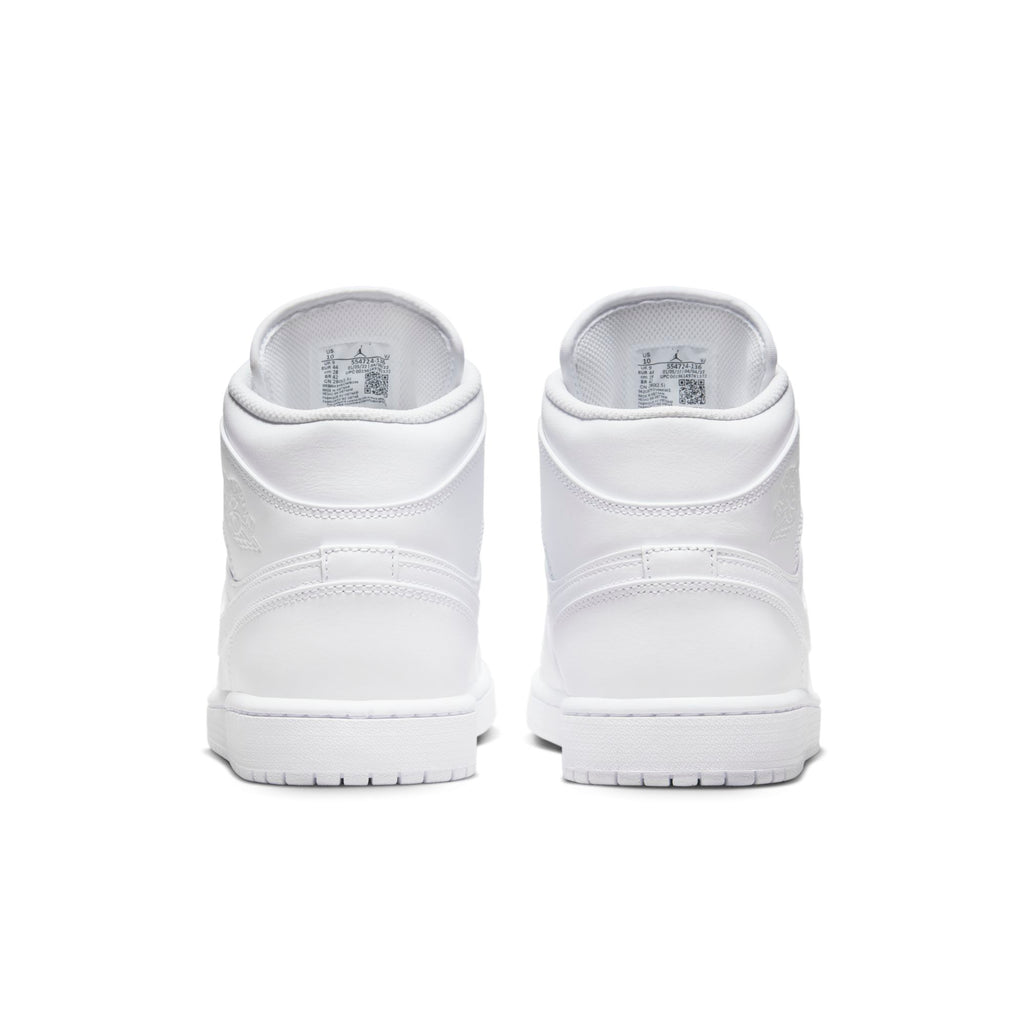 [554724-136] Mens Air Jordan Retro 1 Mid 'Triple White' (2022)