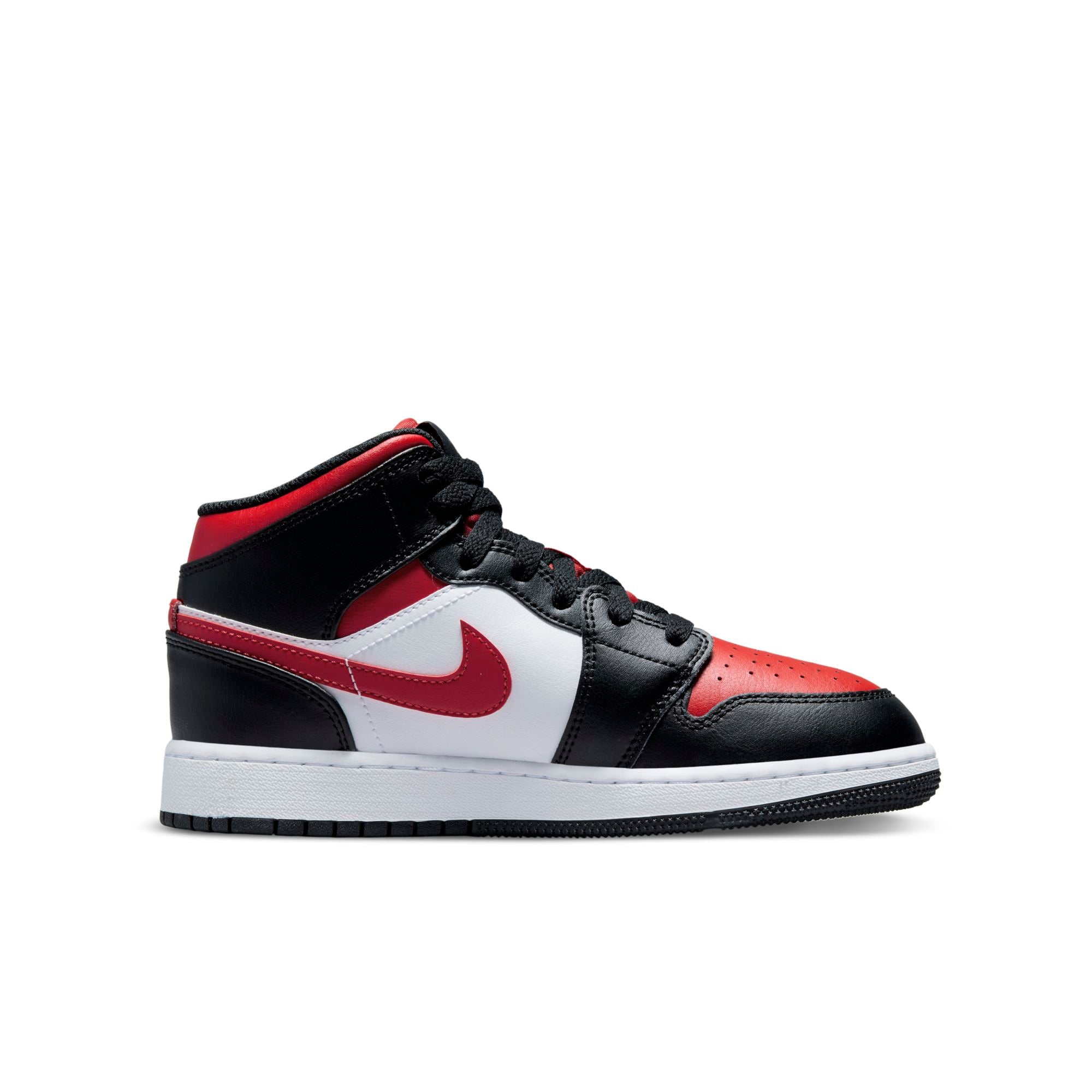 [554725-079] Youth Air Jordan Retro 1 Mid 'Black Fire Red' (GS)