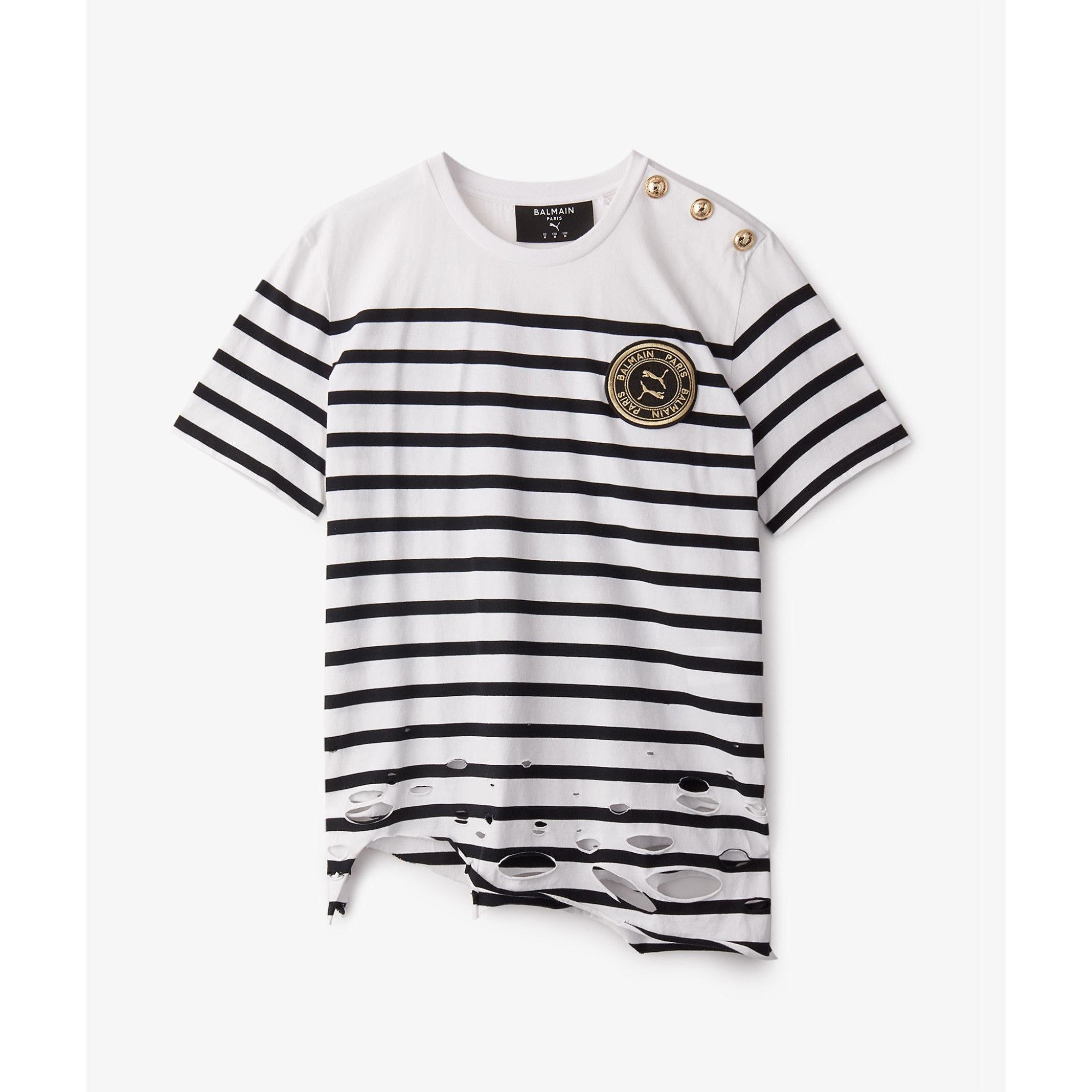 [596883-02] Mens Puma x Balmain Distressed Tee