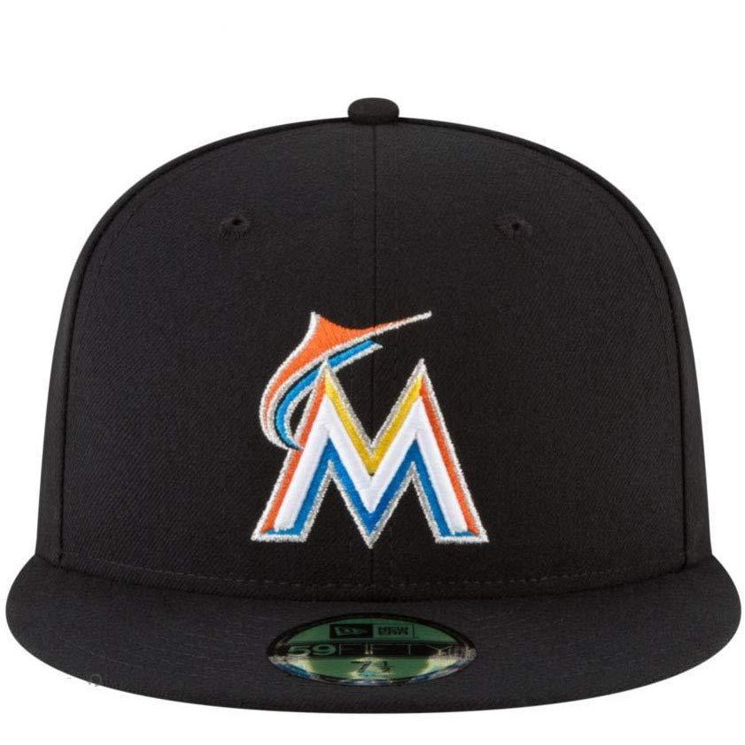 [70440171] Mens New Era MLB Authentic Collection On Field 59FIFTY Fitted Cap Miami Marlins