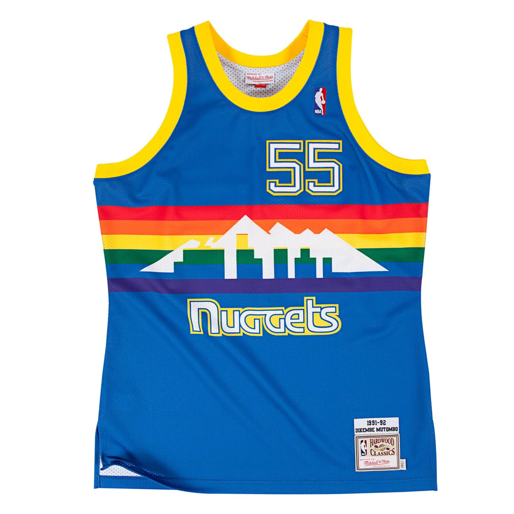 Mens Mitchell & Ness NBA Authentic Jersey 1991 Denver Nuggets Dikembe Mutombo