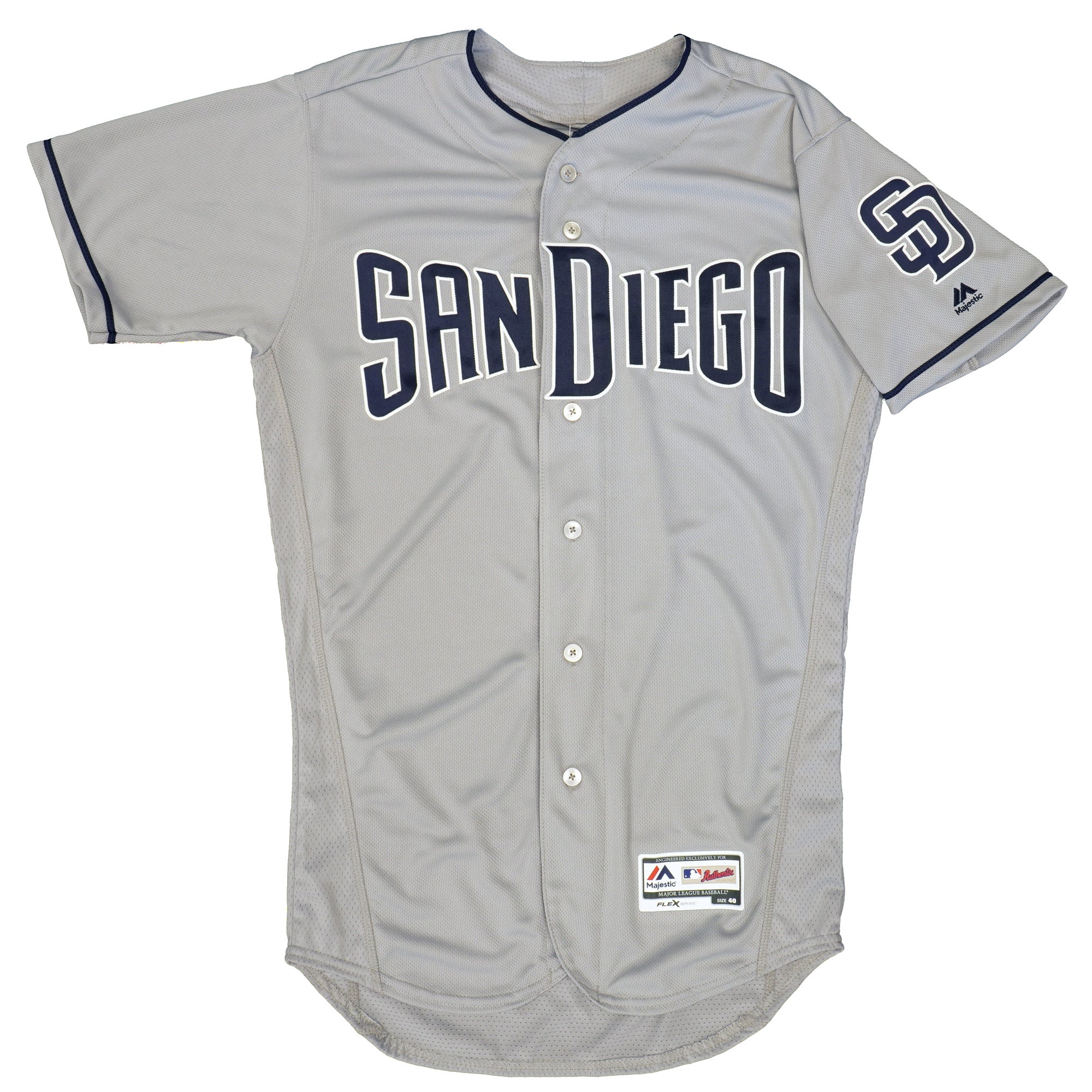 Mens MLB San Diego Padres Authentic On Field Flex Base Jersey - Road Gray