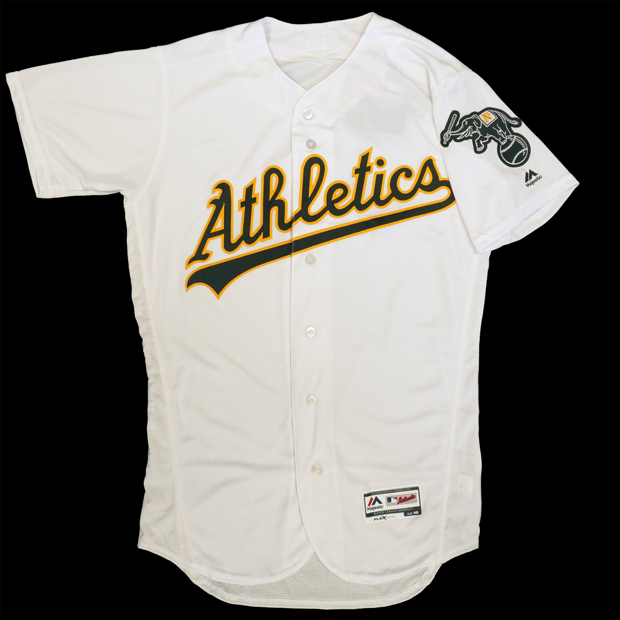 Mens MLB Oakland Athletics Authentic On Field Flex Base Jersey - Home White
