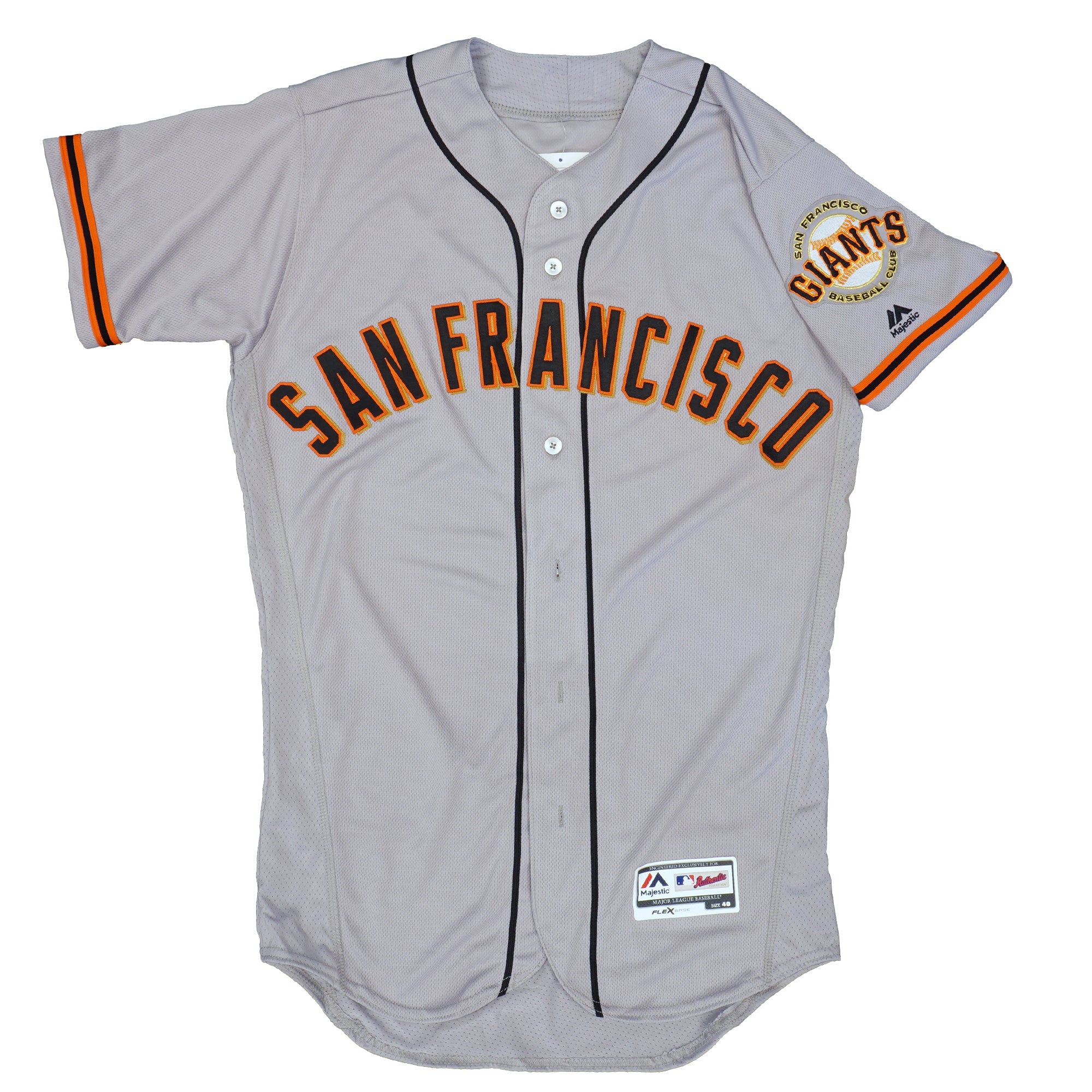 Mens MLB San Francisco Giants Authentic On Field Flex Base Jersey - Road Gray