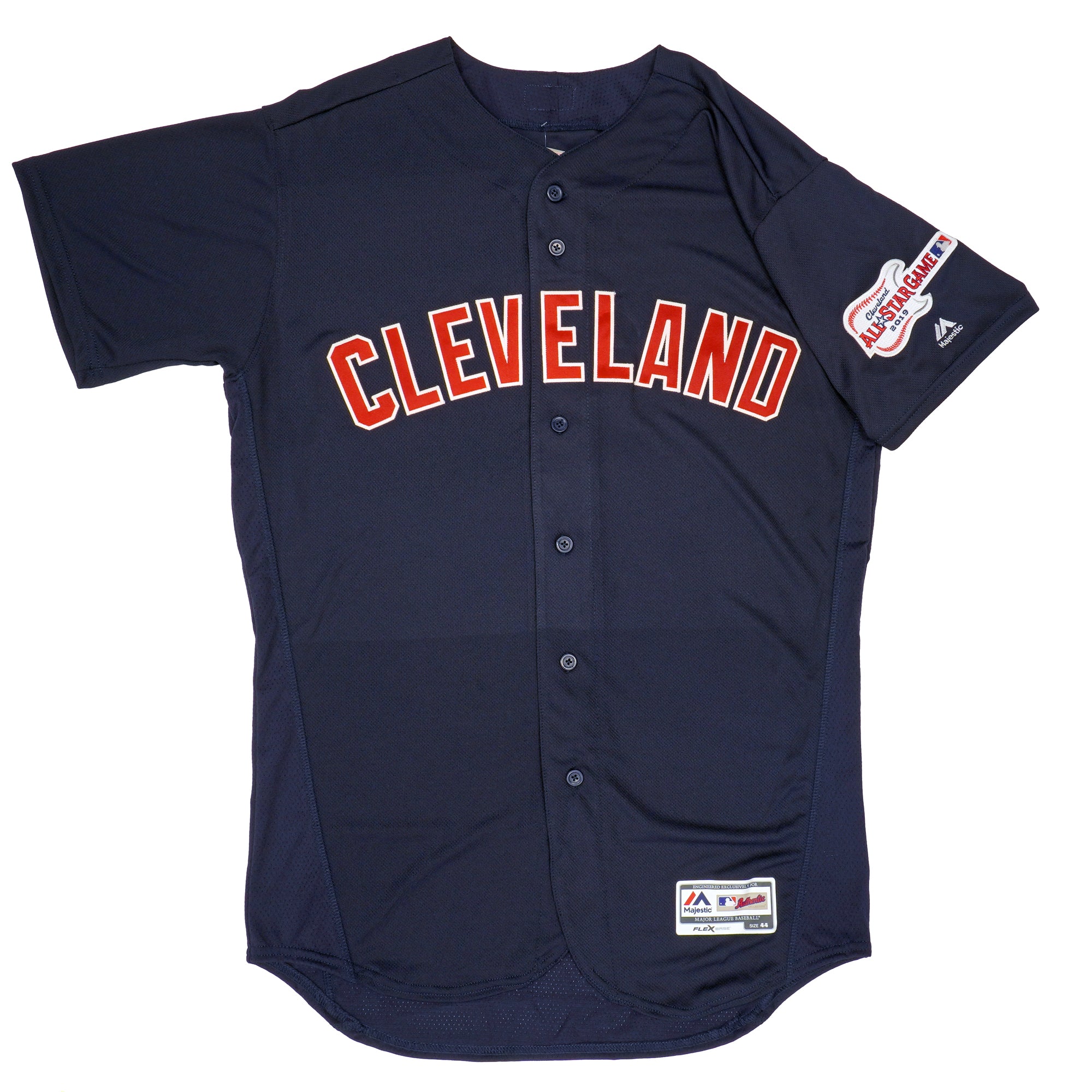 Mens MLB Cleveland Indians Authentic On Field Flex Base Jersey - Navy Alternate