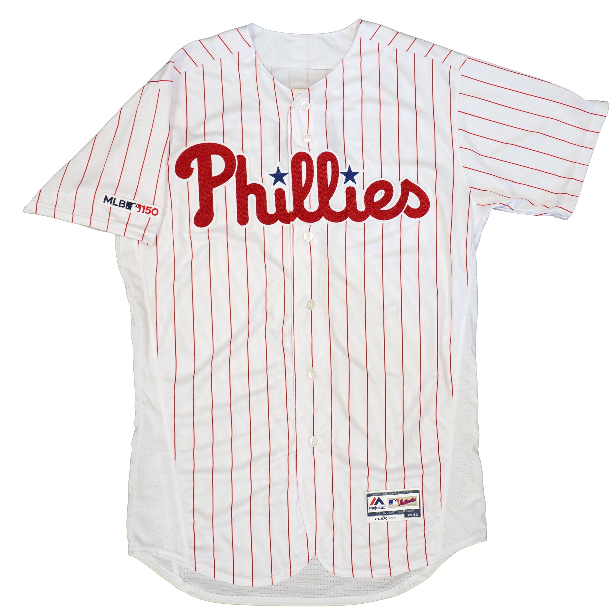 Mens MLB Philadelphia Phillies Authentic On Field Flex Base Jersey - Home White