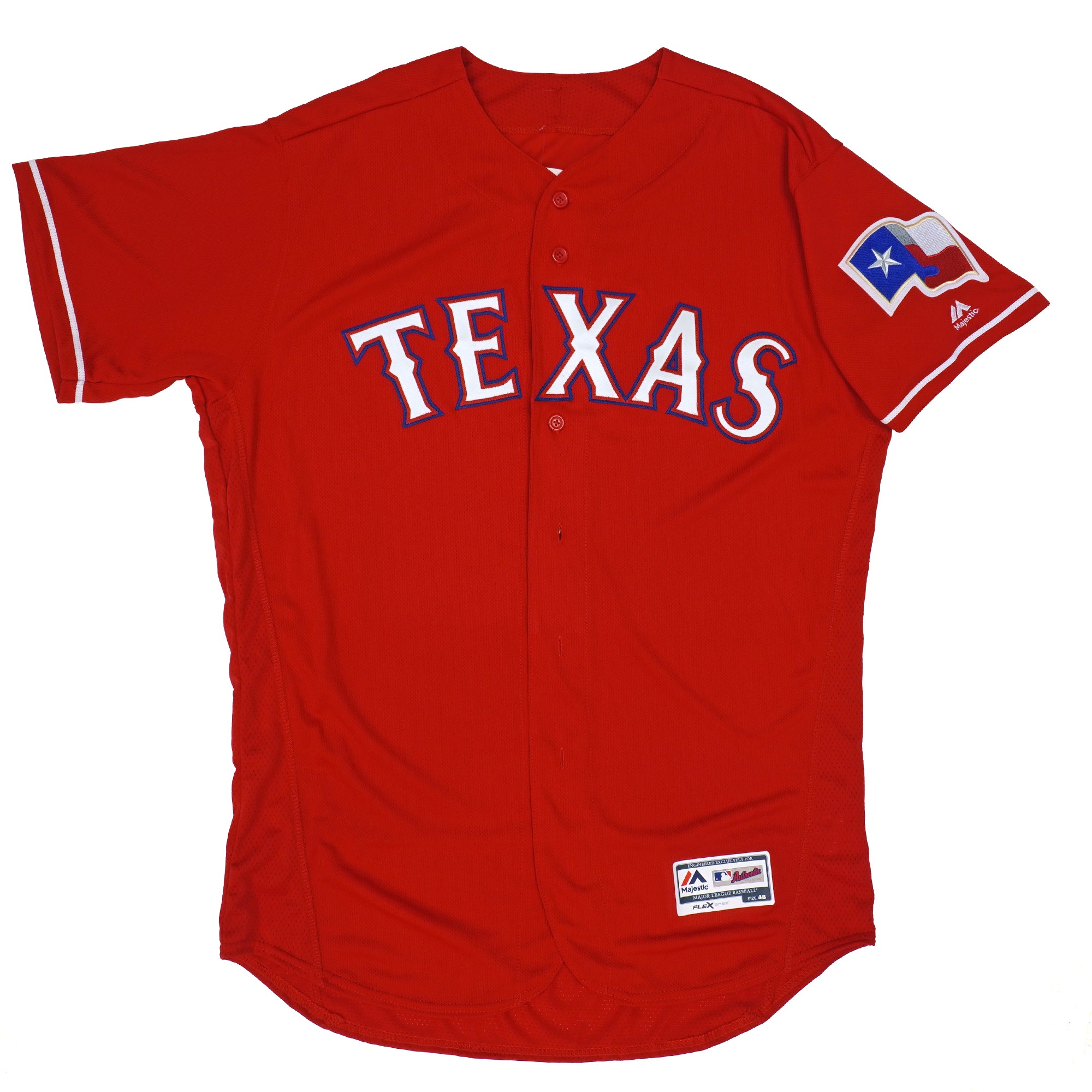 Mens MLB Texas Rangers Authentic On Field Flex Base Jersey - Red Alternate