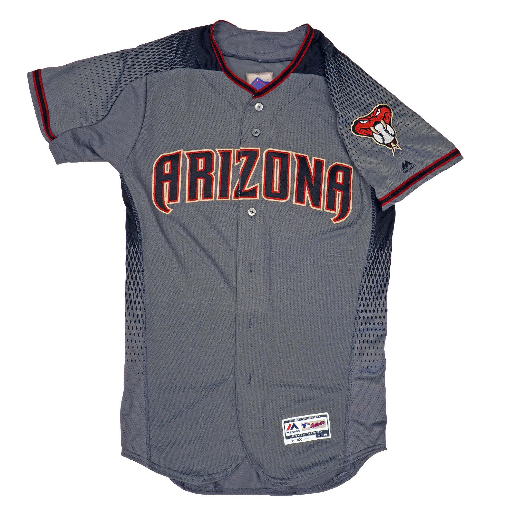 Mens MLB Arizona Diamondbacks Authentic On Field Flex Base Jersey - Road Gray