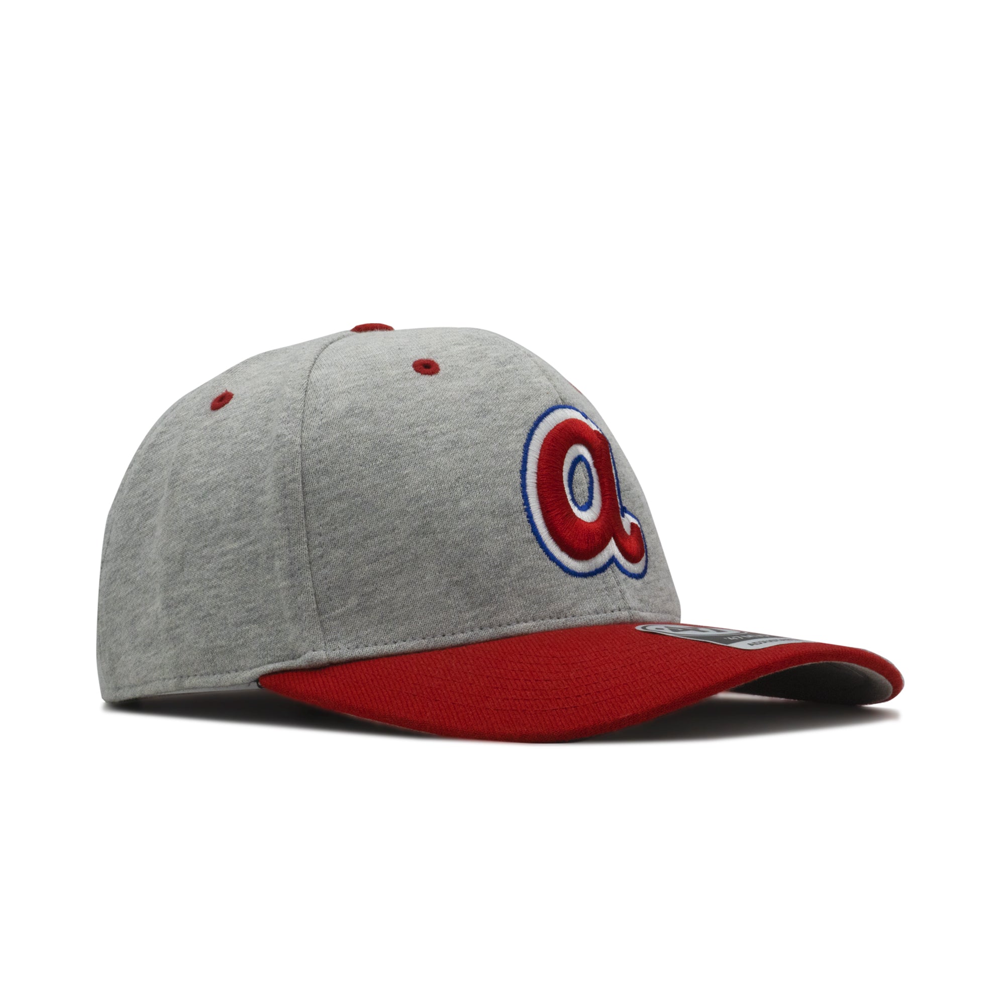 Mens 47 Brand Atlanta Braves MVP Strapback - Grey/Red
