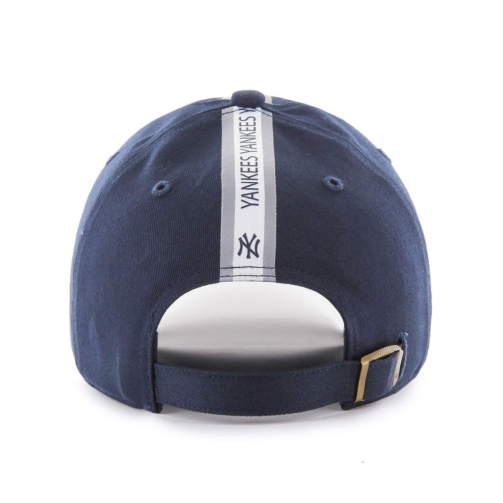 Mens 47 Brand NY Yankees Triple Stripe Clean Up Strapback - Navy/Grey/White - sneakAR