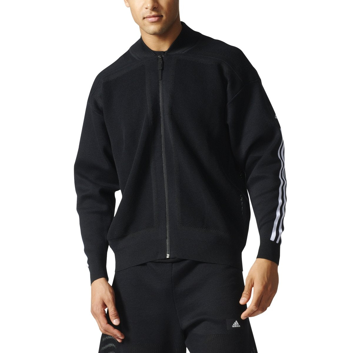 [B46993] Icon Knit Bomber Jacket