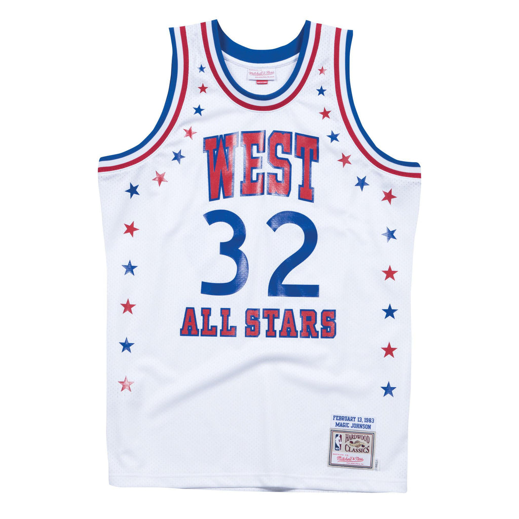 [BA64IZ-ASW-W-BZL] Mens Mitchell & Ness NBA Magic Johnson 1983 All Star West Authentic Jersey