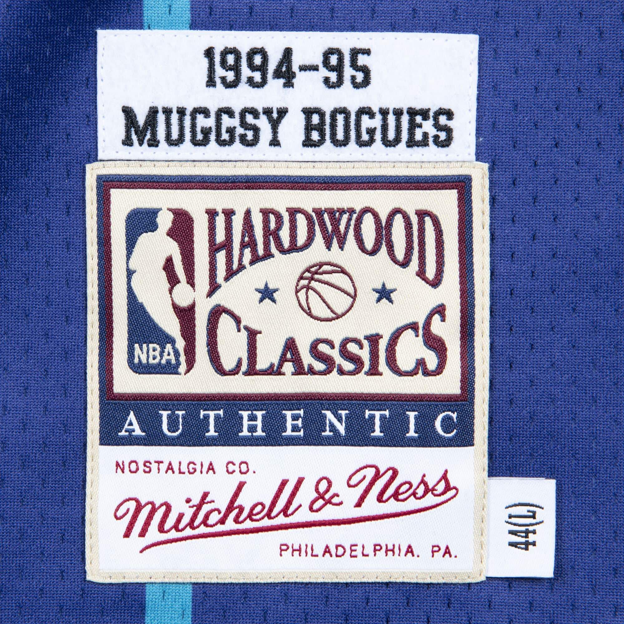 [BA688C-CHO-L-JHH] Mens Mitchell & Ness NBA Authentic Jersey Charlotte Hornets Alternate 1994-95 Muggsy Bogues