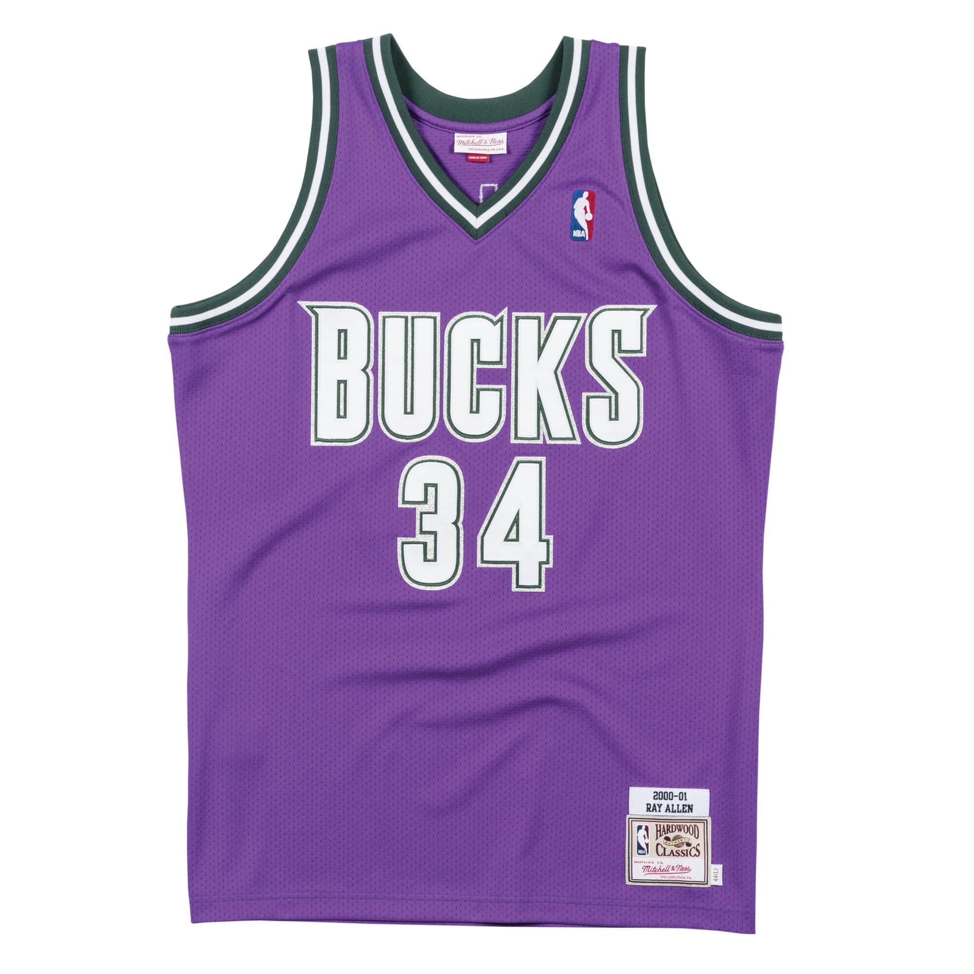 Mens Mitchell & Ness NBA Authentic Jersey Milwaukee Bucks Ray Allen #34