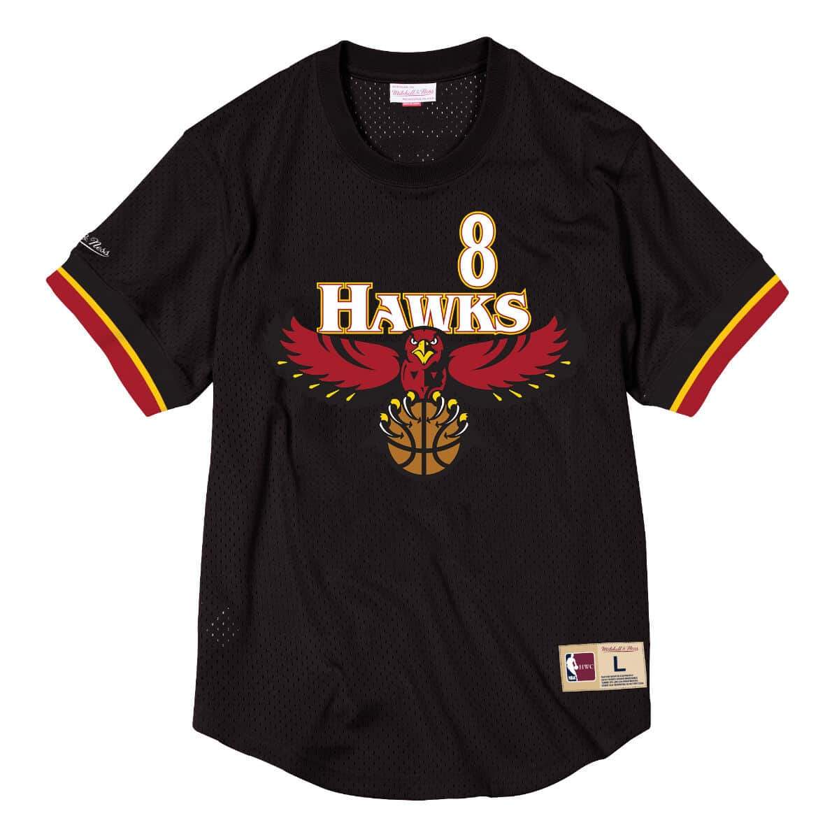 [BA8X4G-AHA-K-KUQ] Mens Mitchell & Ness NBA Mesh Name & Number Crew Neck Steve Smith Hawks