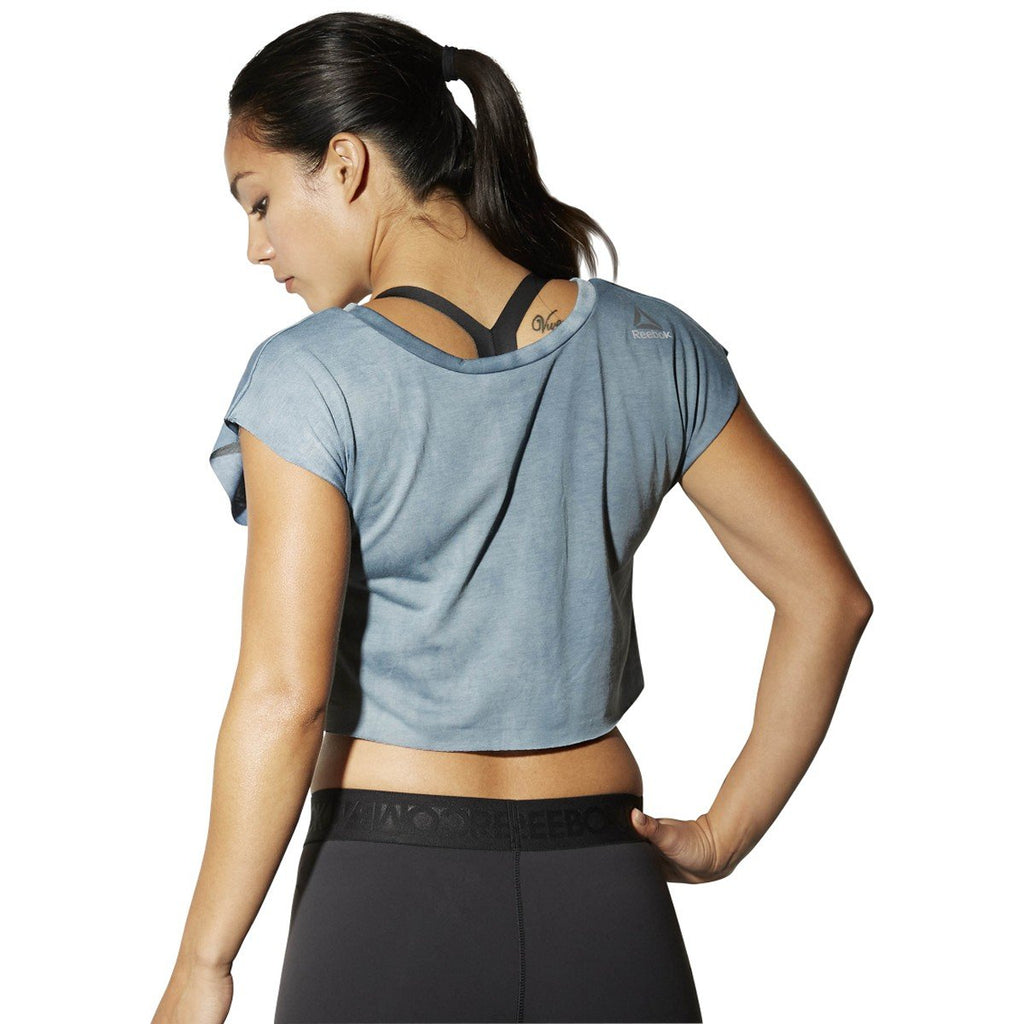 [BK2370] Womens Reebok Combat Spray Dye Crop Tee