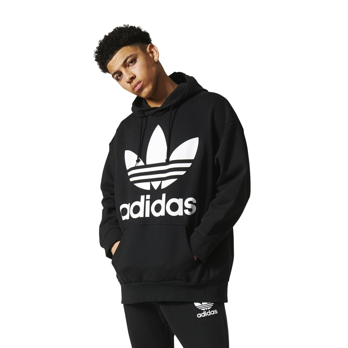 [BQ1878] Mens Adidas Adicolor Trefoil Hoody