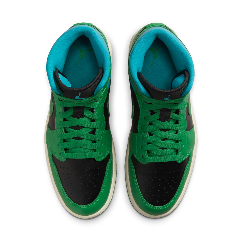 [BQ6472-033] Womens Air Jordan RETRO 1 MID 'LUCKY GREEN AQUATONE'