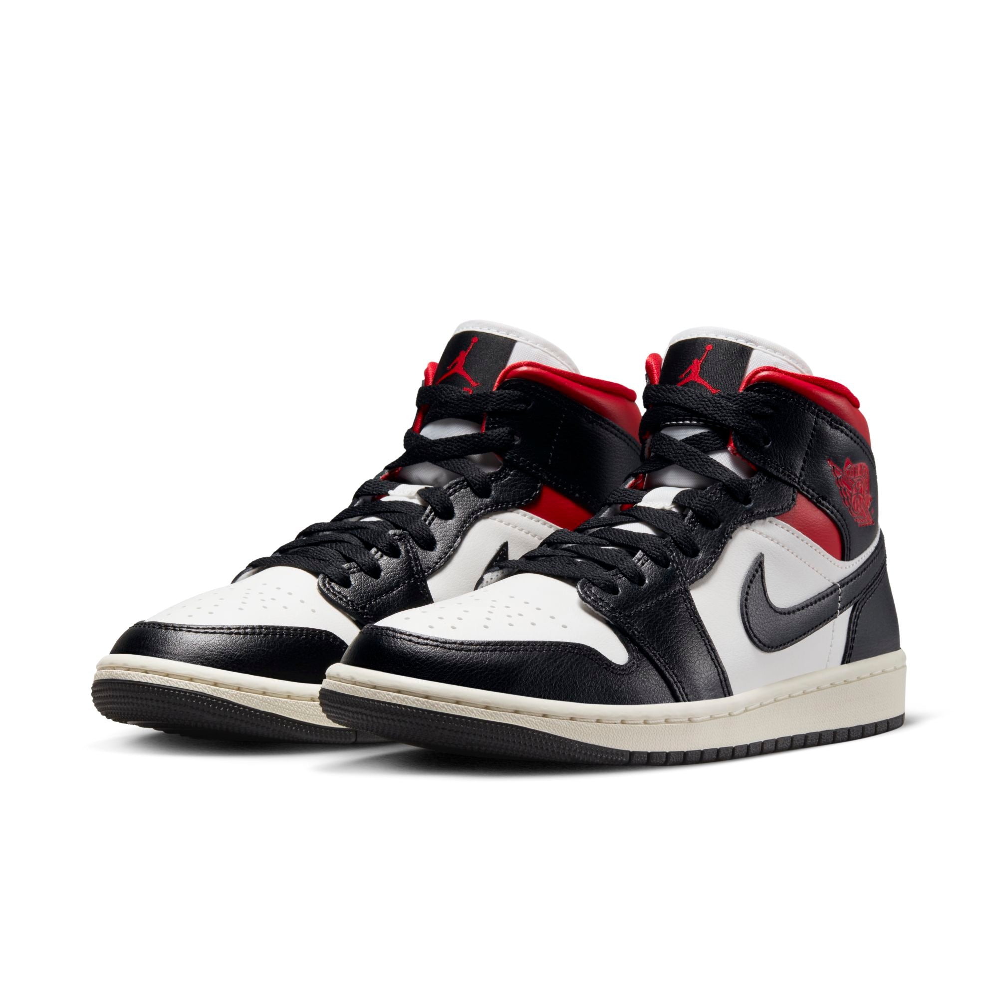 [BQ6472-061] Womens Air Jordan RETRO 1 MID 'GYM RED PANDA'