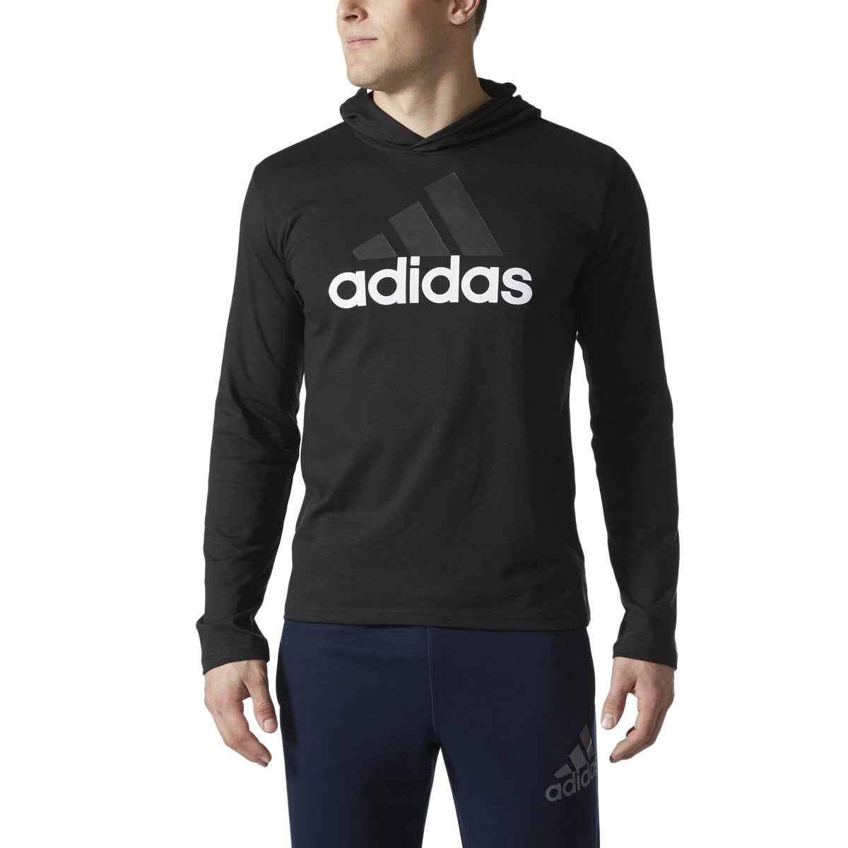 [BR1453] Mens Adidas Long Sleeve Badge Of Sport Hoody