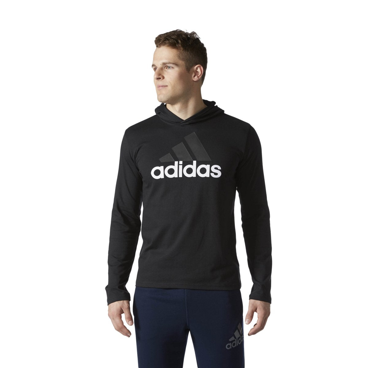 [BR1453] Mens Adidas Long Sleeve Badge Of Sport Hoody