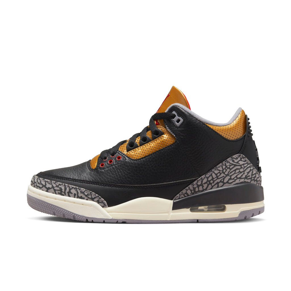 [CK9246-067] Womens Air Jordan Retro 3 'Black Cement Gold'