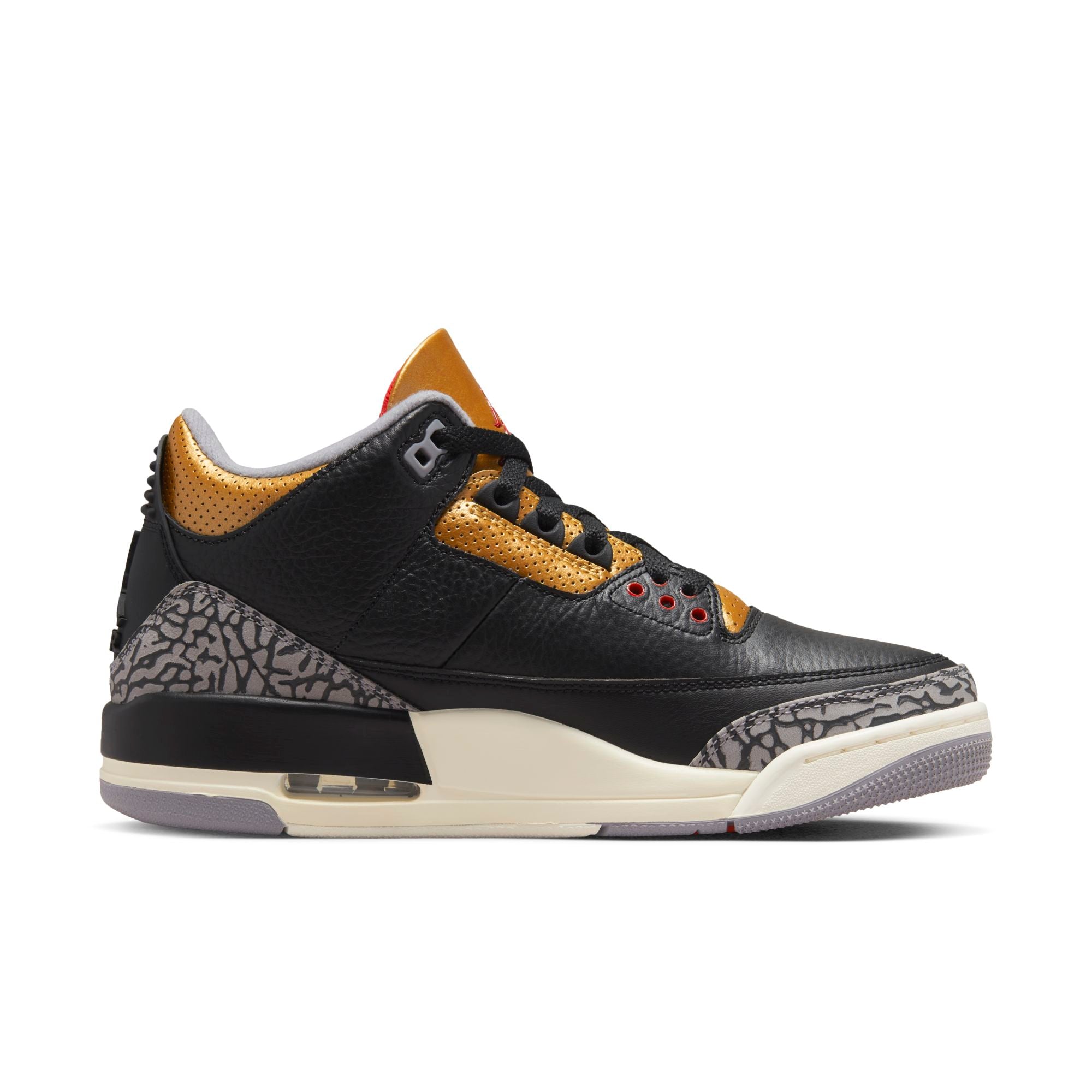 [CK9246-067] Womens Air Jordan Retro 3 'Black Cement Gold'