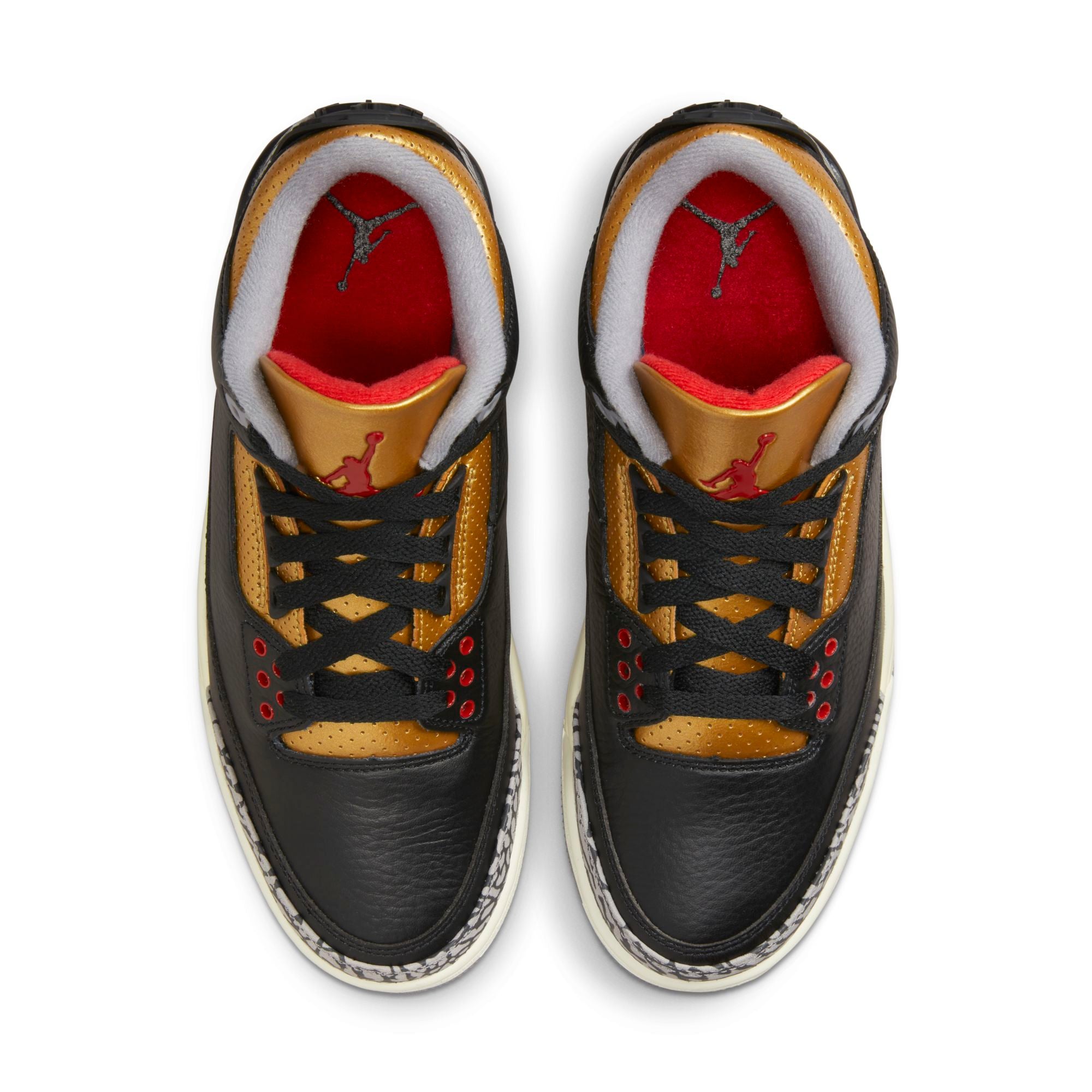 [CK9246-067] Womens Air Jordan Retro 3 'Black Cement Gold'