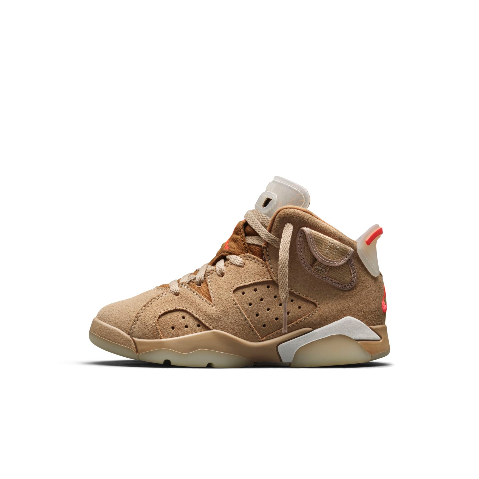 [DH0693-200] Preschool Air Jordan Retro 6 'Travis Scott British Khaki' (PS)