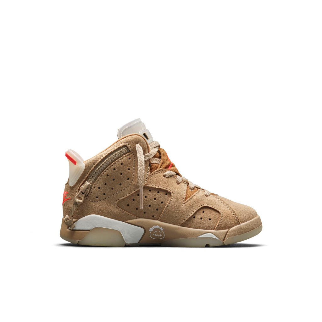 [DH0693-200] Preschool Air Jordan Retro 6 'Travis Scott British Khaki' (PS)