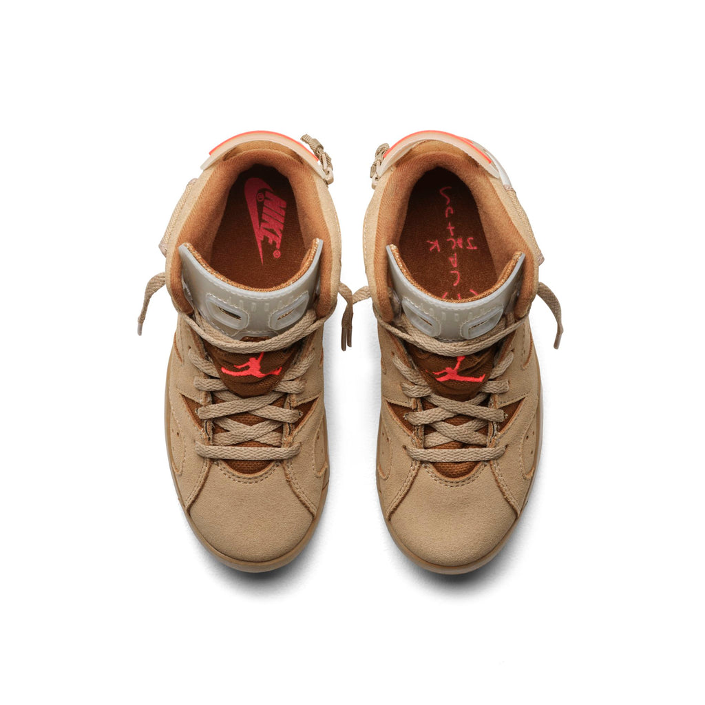 [DH0693-200] Preschool Air Jordan Retro 6 'Travis Scott British Khaki' (PS)