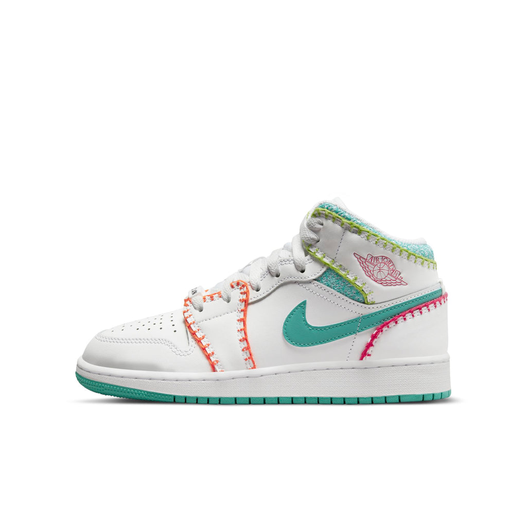 [DM6218-100] Youth Air Jordan Retro 1 Mid 'Multi Knit' (GS)