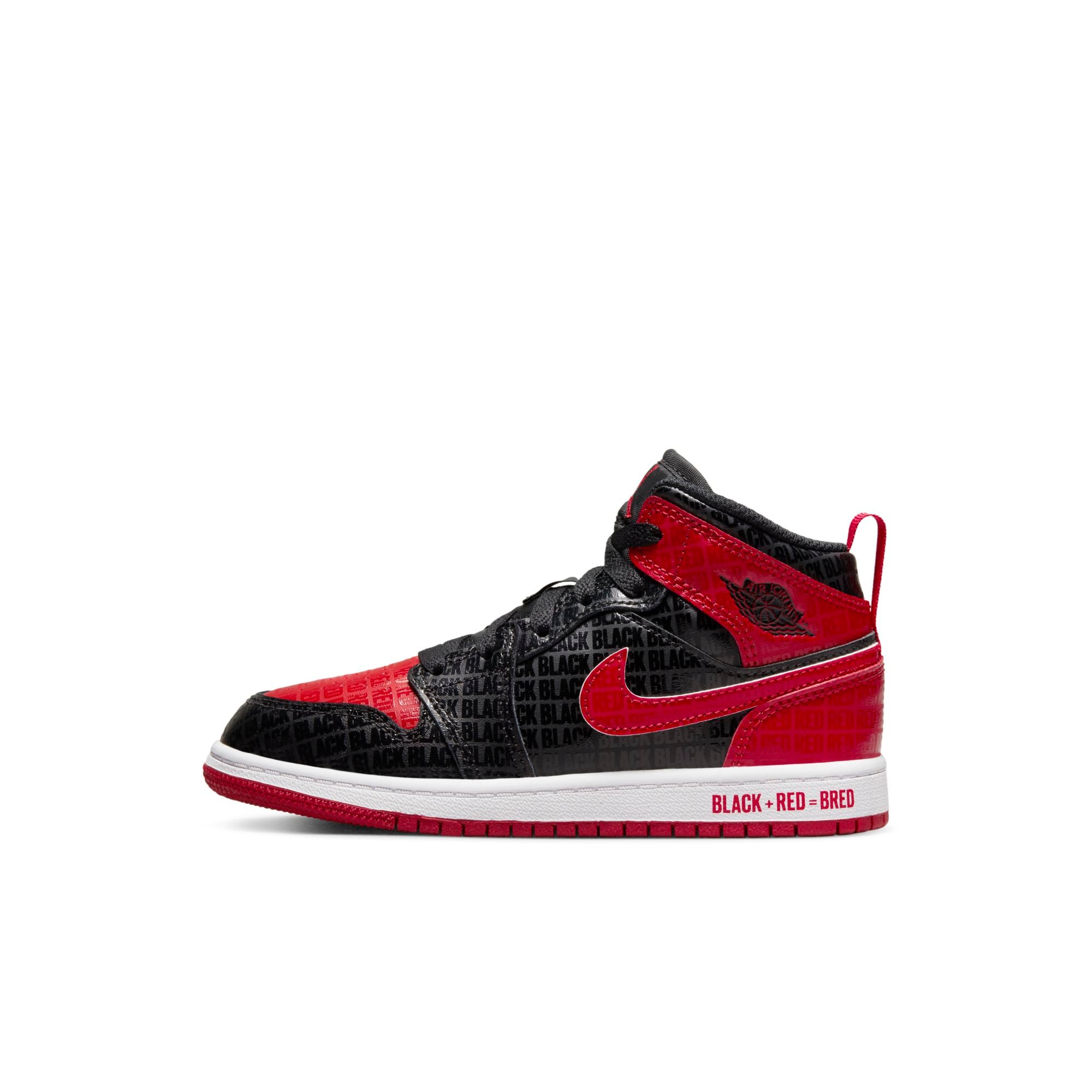 [DM9651-001] Preschool Air Jordan RETRO 1 MID 'BLACK RED BRED (PS)'
