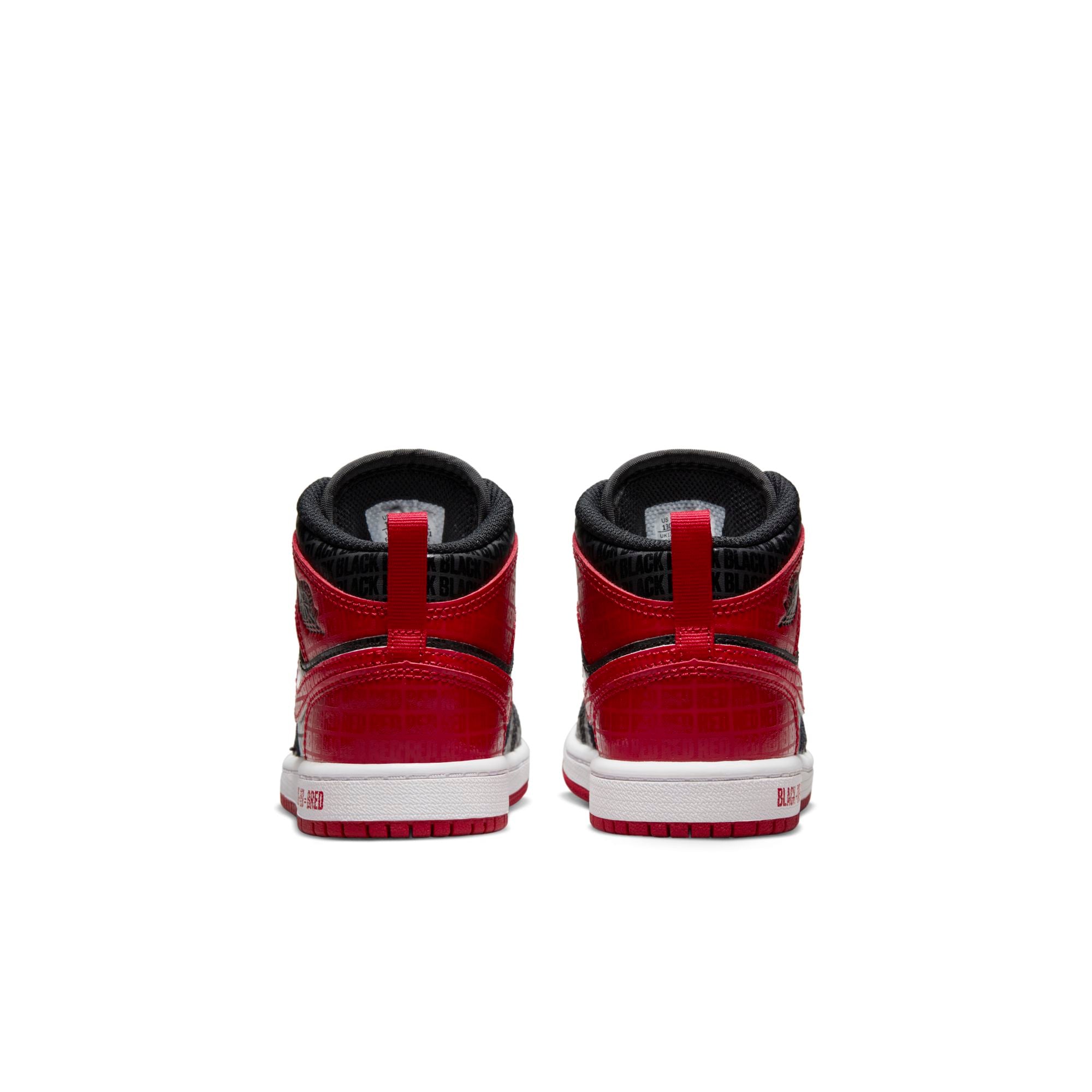 [DM9651-001] Preschool Air Jordan RETRO 1 MID 'BLACK RED BRED (PS)'