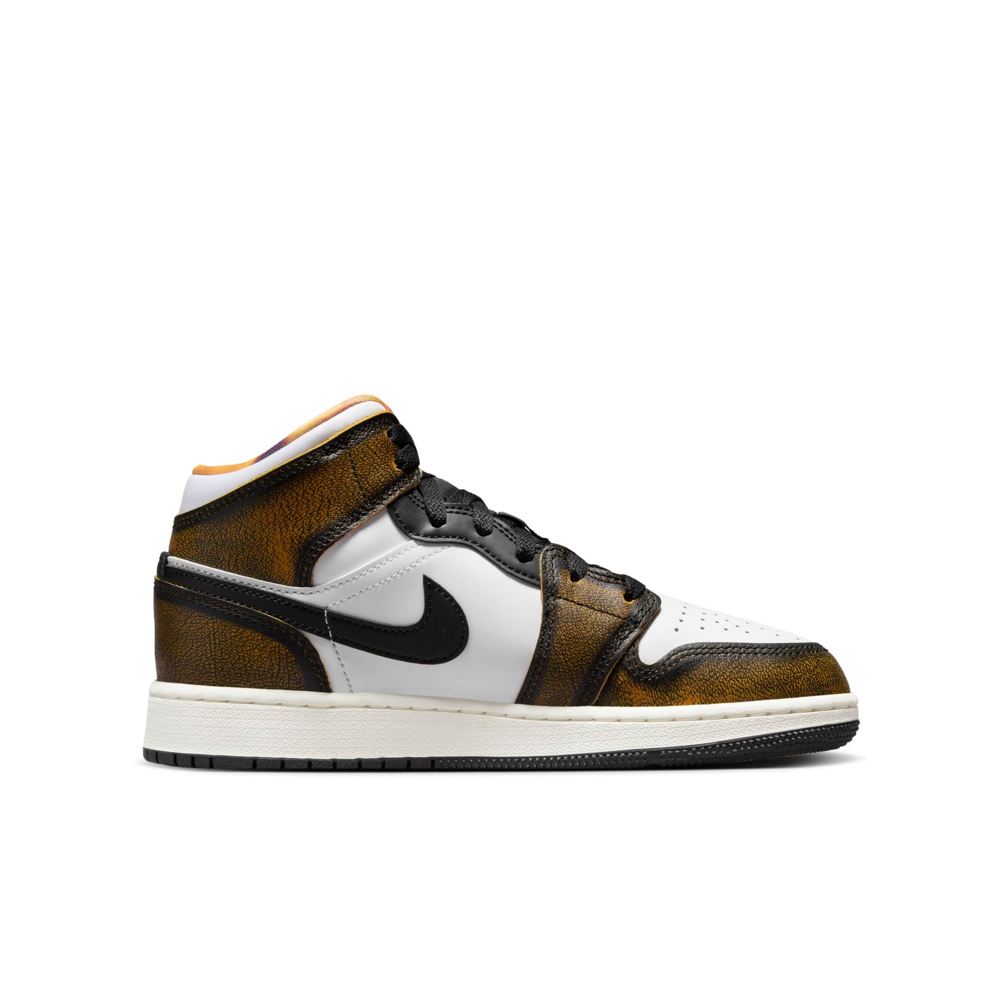 [DQ8418-071] Youth Air Jordan Retro 1 Mid SE 'Orange Wear Away (GS)