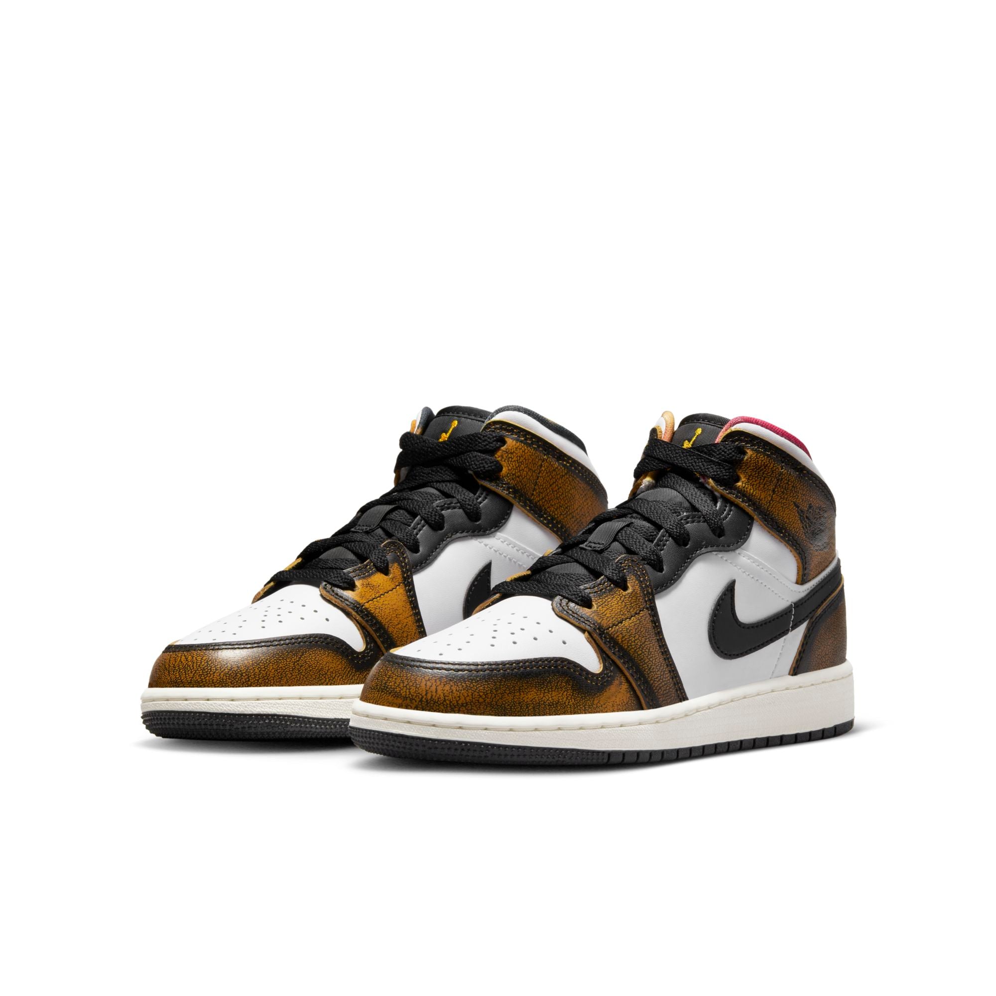 [DQ8418-071] Youth Air Jordan Retro 1 Mid SE 'Orange Wear Away (GS)