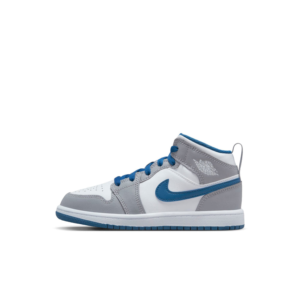 [DQ8424-014] Preschool Air Jordan RETRO 1 MID 'TRUE BLUE CEMENT (PS)'