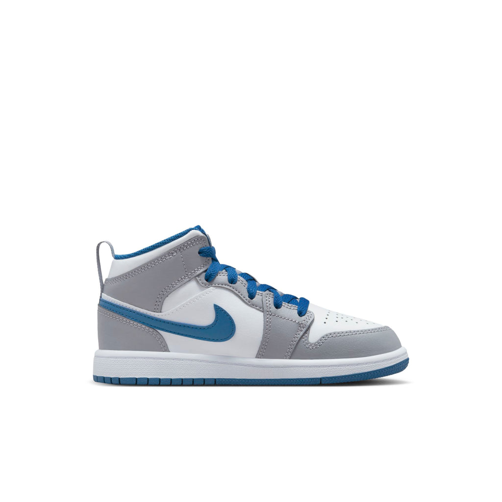 [DQ8424-014] Preschool Air Jordan RETRO 1 MID 'TRUE BLUE CEMENT (PS)'