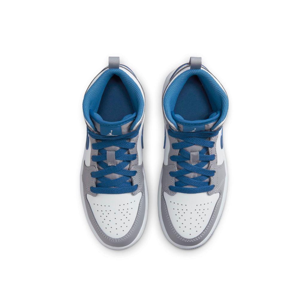 [DQ8424-014] Preschool Air Jordan RETRO 1 MID 'TRUE BLUE CEMENT (PS)'