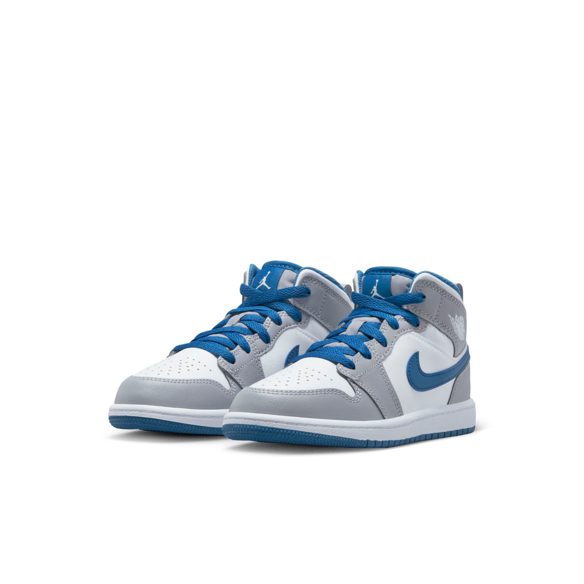 [DQ8424-014] Preschool Air Jordan RETRO 1 MID 'TRUE BLUE CEMENT (PS)'